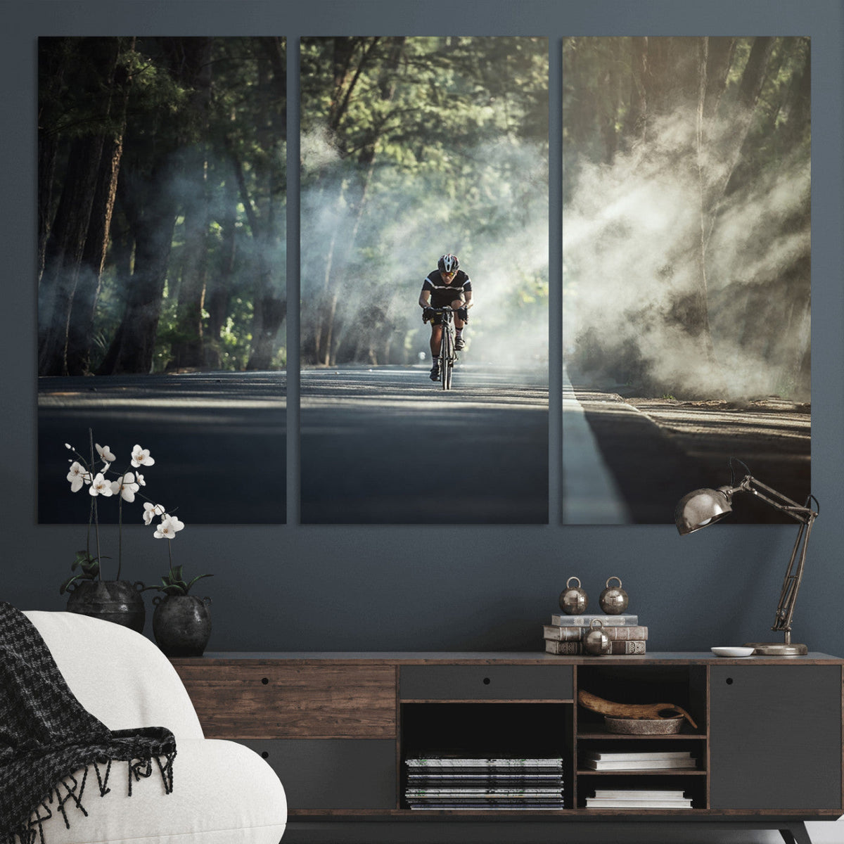 Cycling Road Bike in the Morning, Cycling Road Bike Canvas