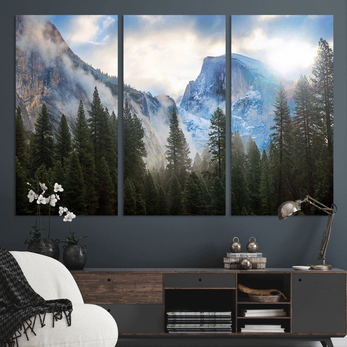 Half Dome Yosemite Calinia Wall Art Canvas Print El Capitan