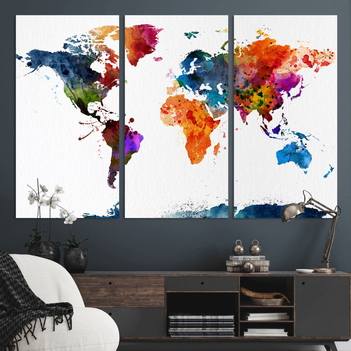 World Map Canvas Print – Detailed Map of the World Wall Art