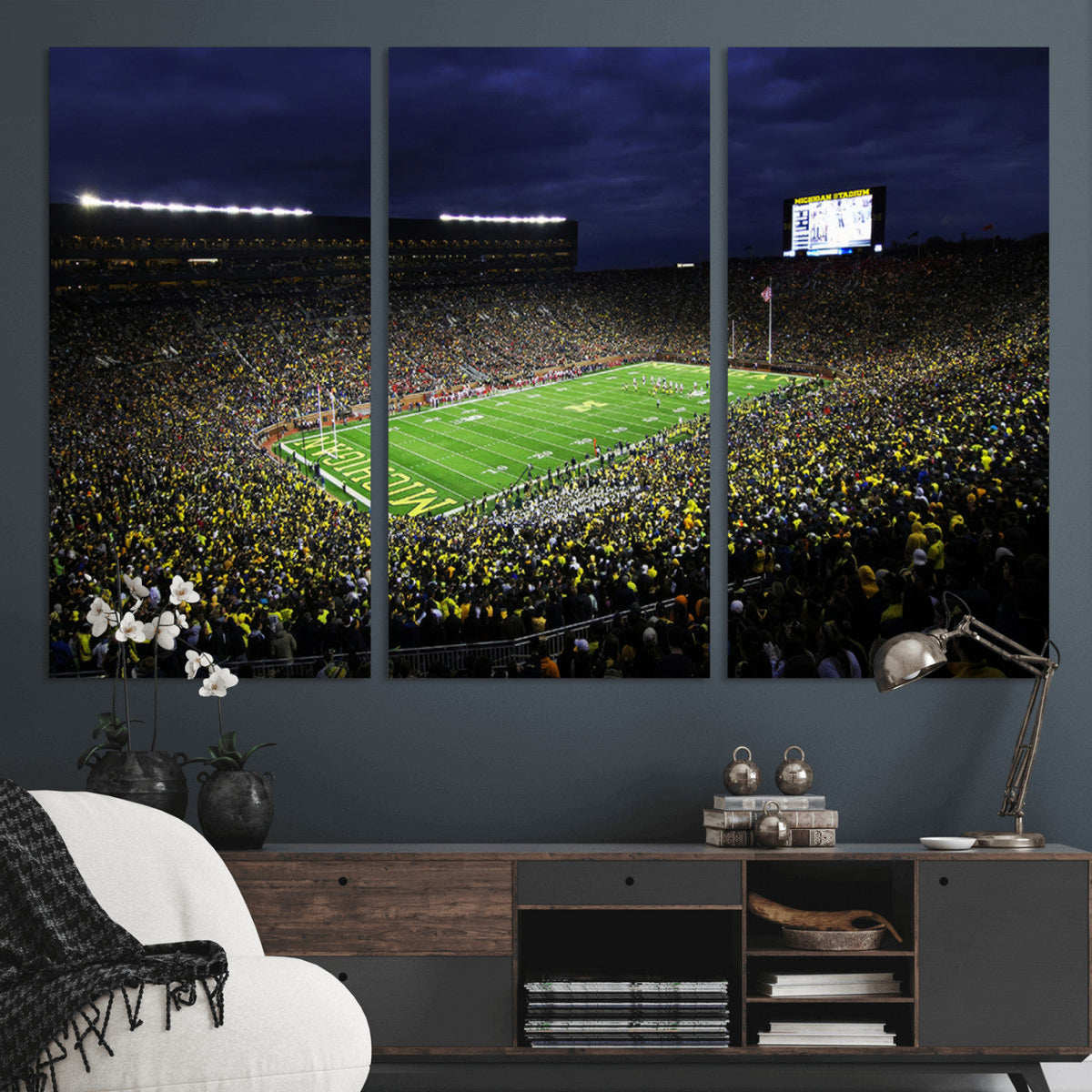 Michigan Wolverines Football Canvas Wall Decor, Football