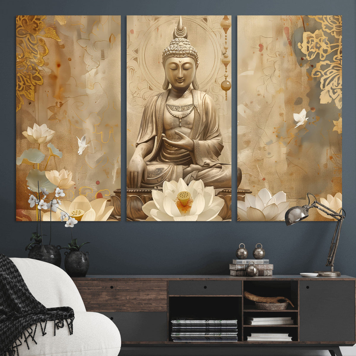 Buddha Wall Art Canvas Print, Buddha Meditation Room Decor,