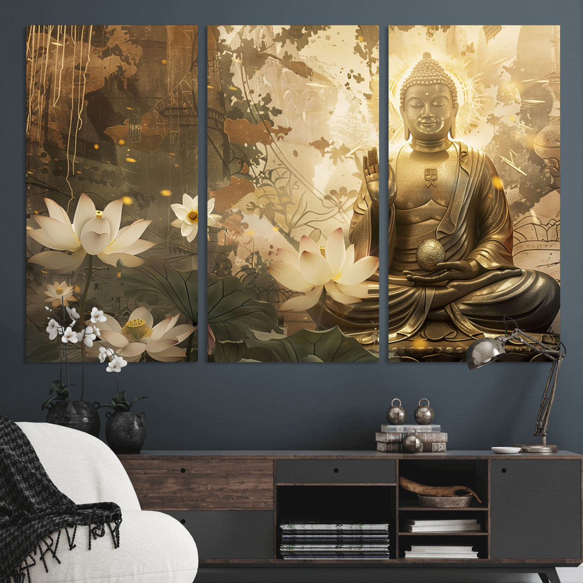 Zen Buddha Wall Art Canvas Print | Peaceful Meditation Decor