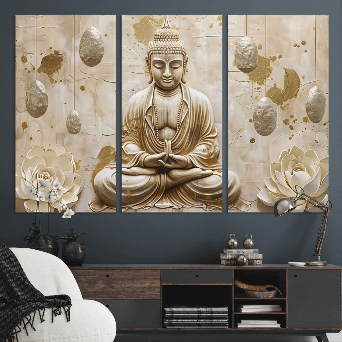 Serene Buddha Wall Art | Yoga Room Decor and Meditation Wall