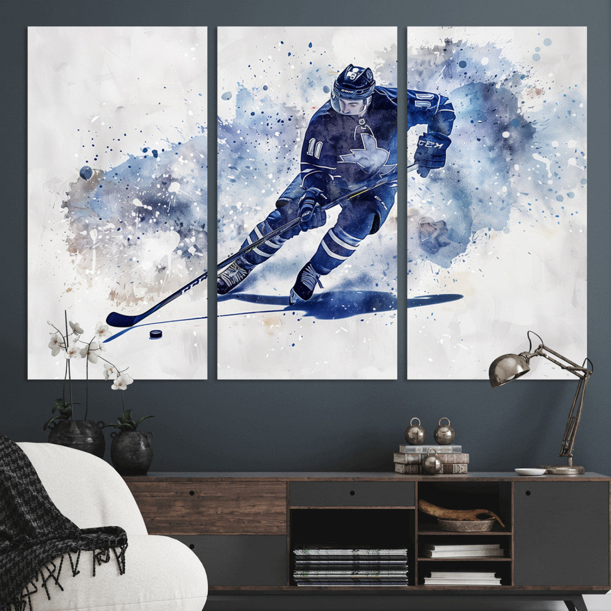 Hockey Player Wall Art Canvas Print - Sports-Inspired