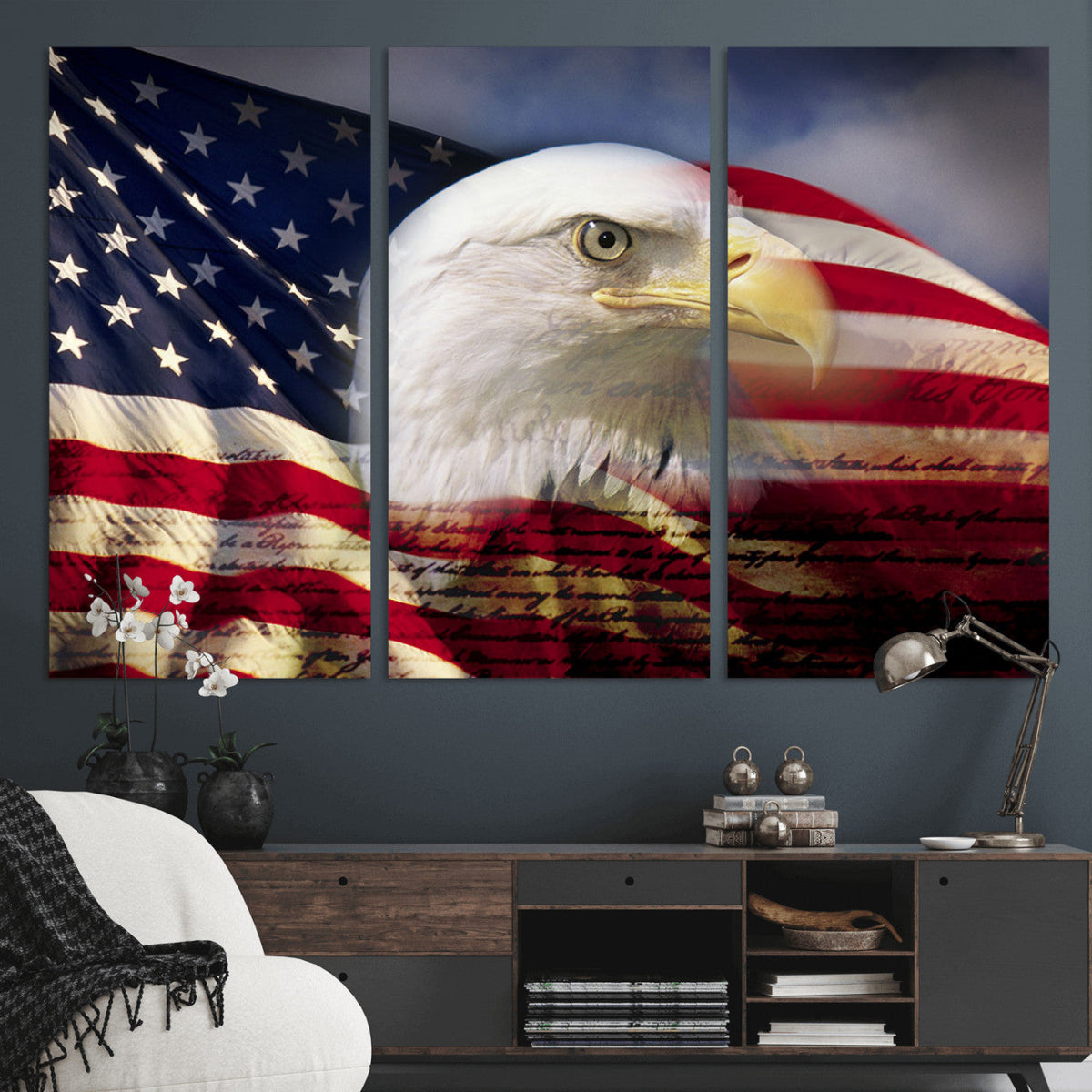 American Flag Eagle Symbol Wall Art, American Flag Eagle