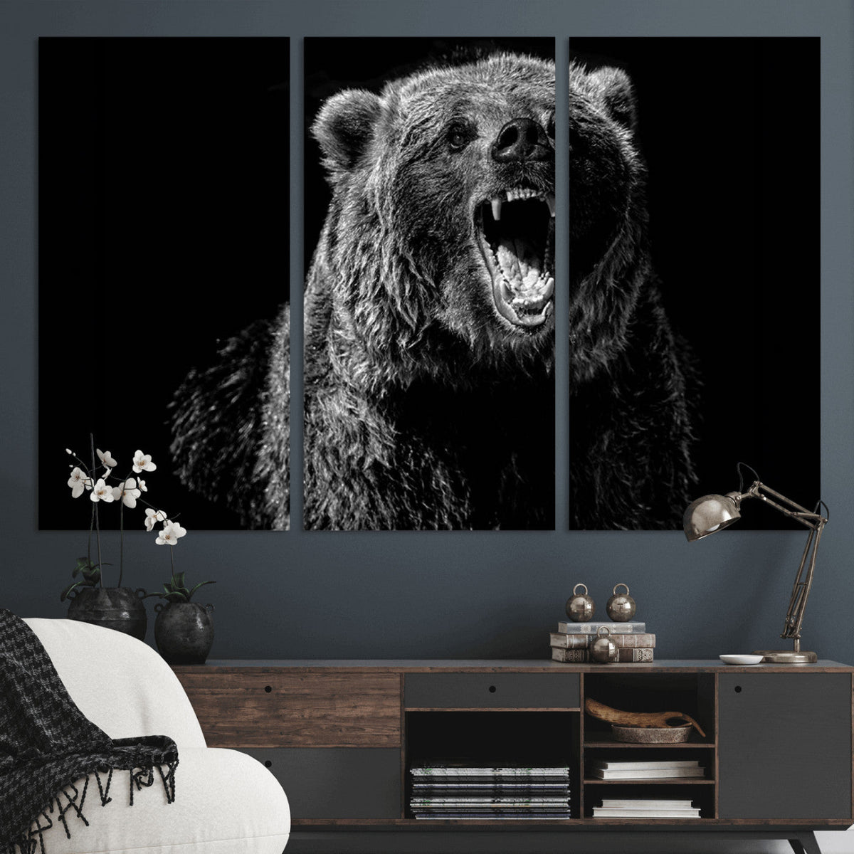 Bear Canvas Print | Wildlife Wall Art for Cabin Decor |