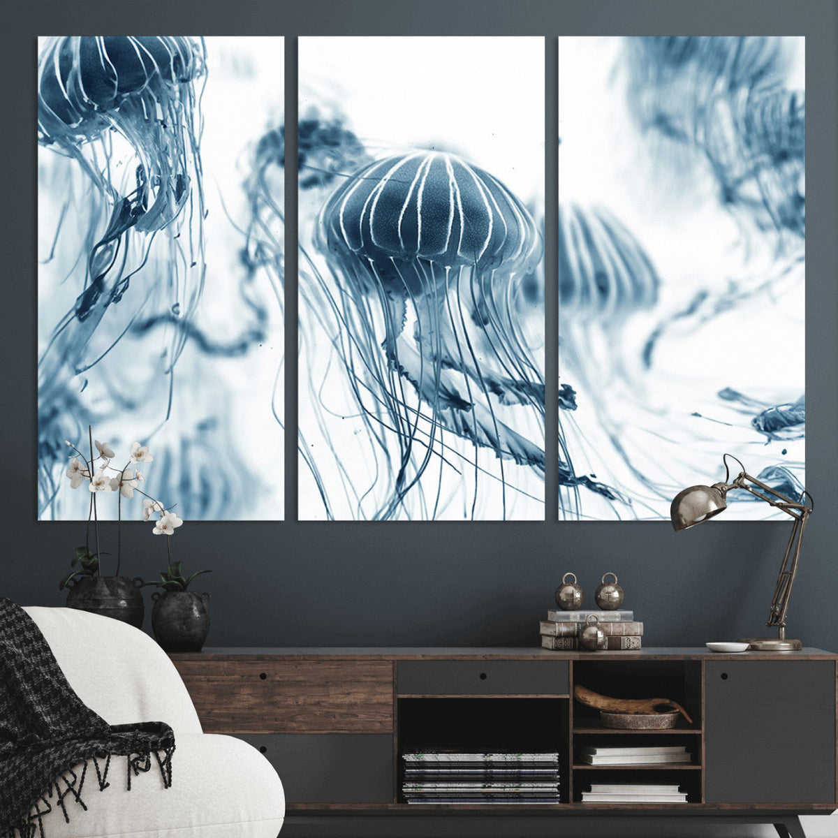 Abstract Jellyfish Canvas Print Wall Art