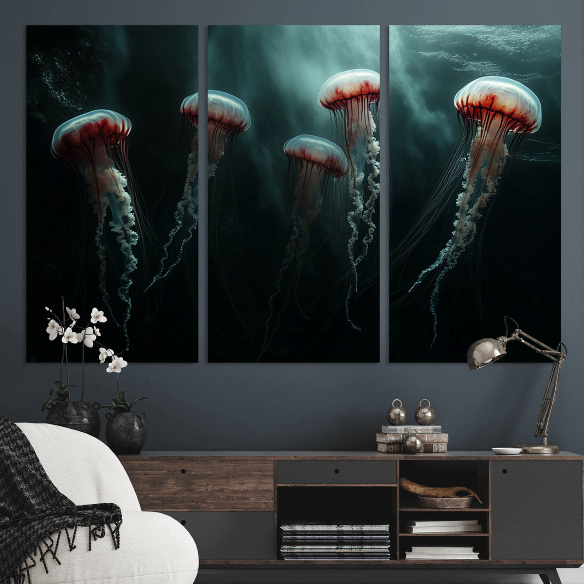 Abstract Jellyfish Wall Art Canvas Print