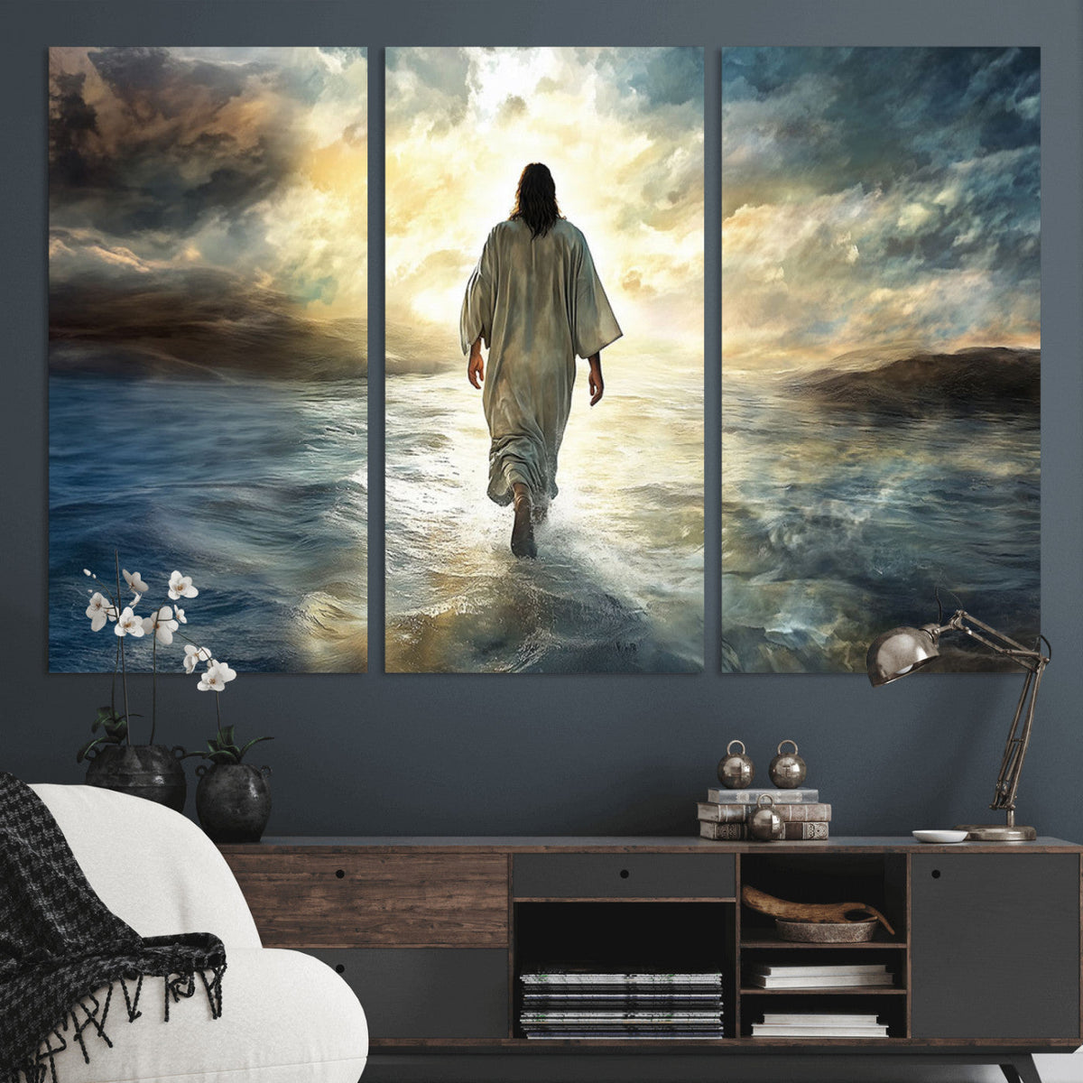 Jesus Walking on Water Wall Art | Canvas Print | Ready to