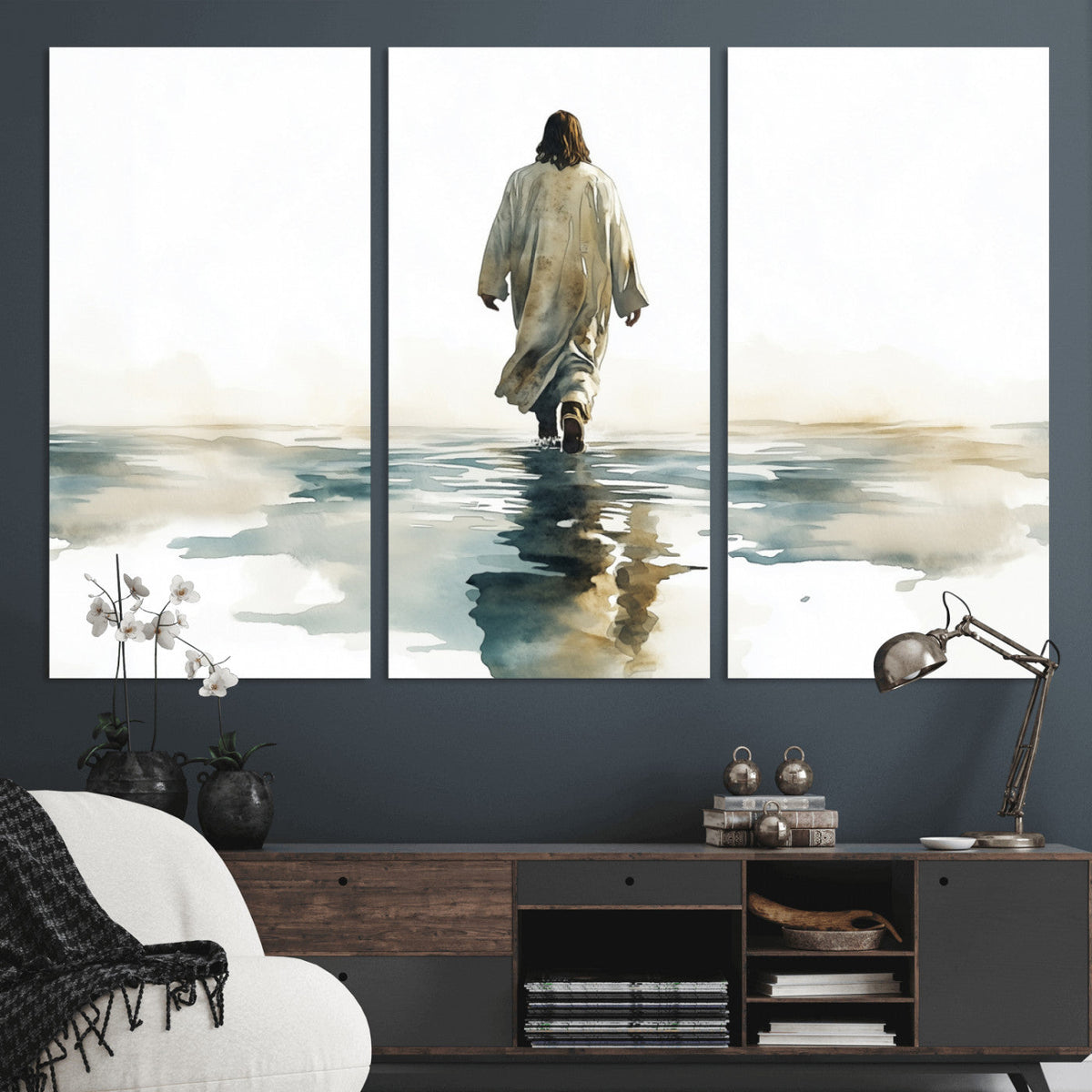 Abstract Jesus Wall Art Canvas Print, Christian Wall Art,