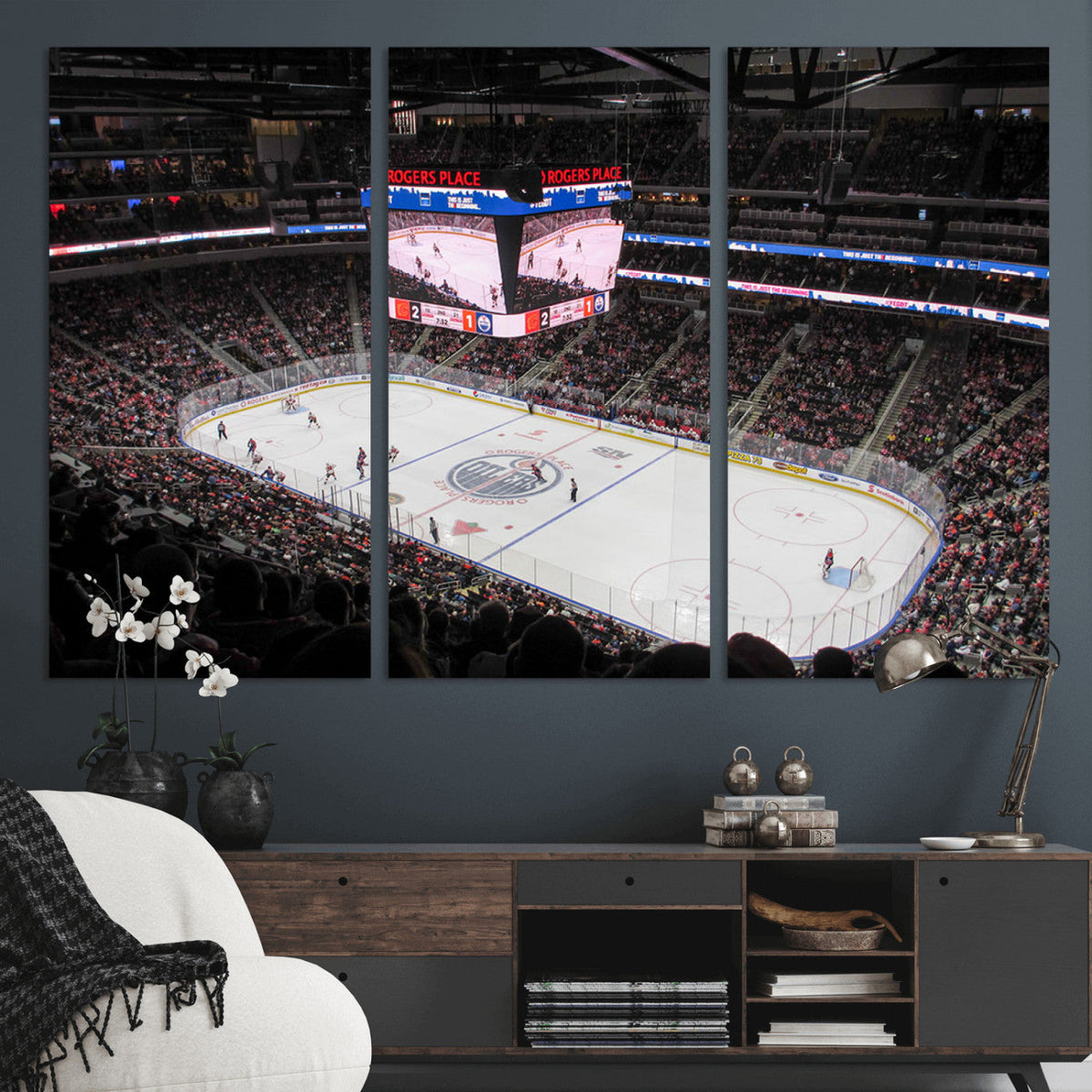 Rogers Place Edmonton Oilers Ice Hockey Stadium Wall Art,