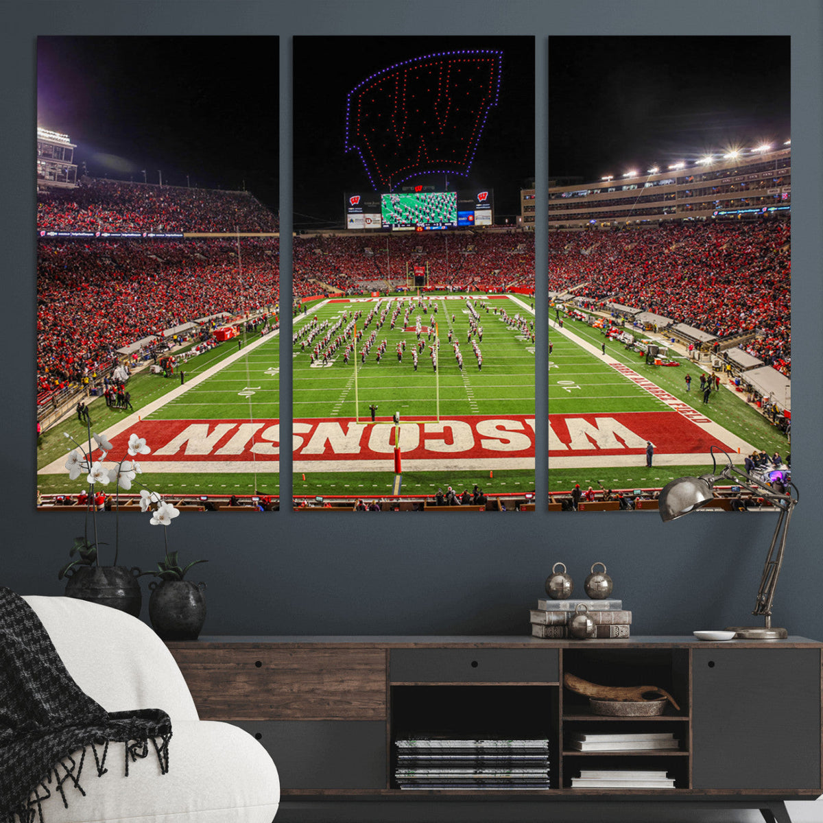 Wisconsin Badgers Football Team Print Canvas- Madison Camp