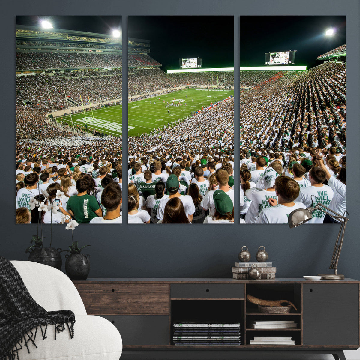 Michigan State Spartans Football Canvas Print - East Lansing