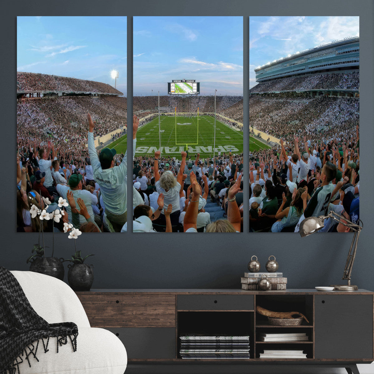 Michigan State Spartans Football Team Art Print - East