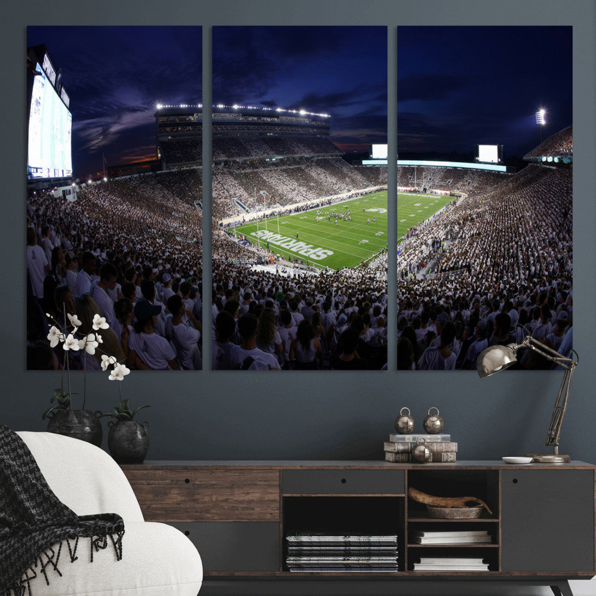 Michigan State Spartans Canvas, Framed Football Team Print -
