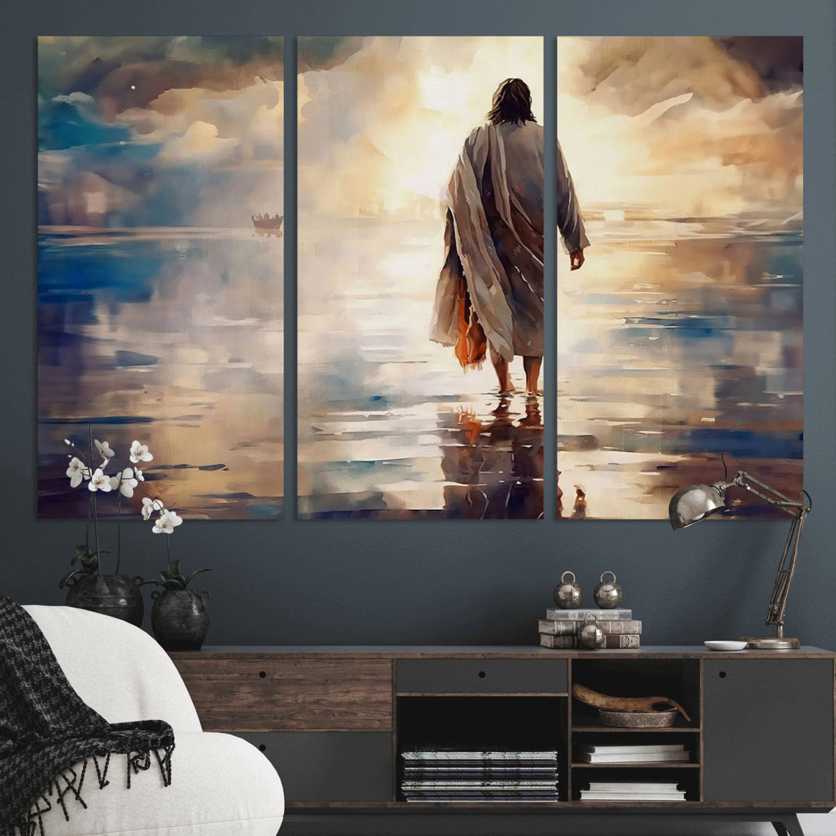 Jesus Walking on Water Wall Art | Ready to Hang Spiritual