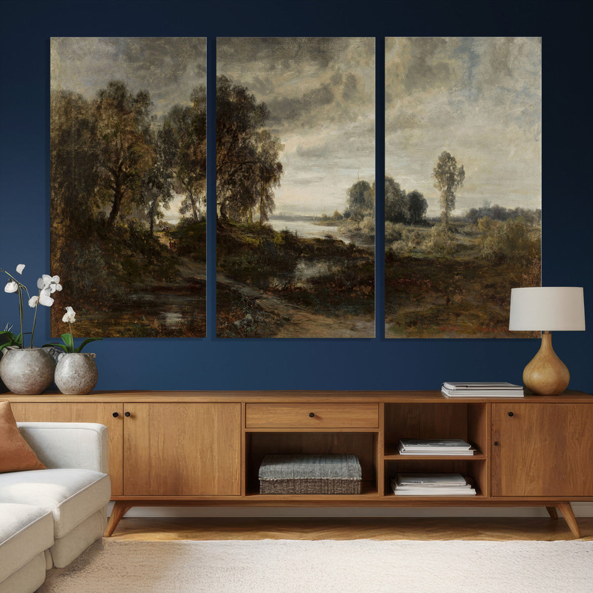 Adolf Dressler Landscape of the Oder River Wall Art Canvas
