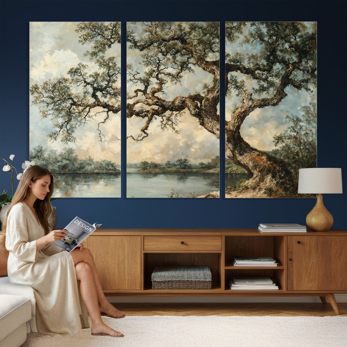 Old Oak Tree Canvas Wall Art, Turner Inspired Romantic