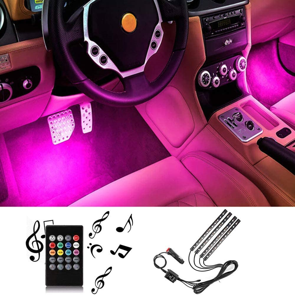 Car-Interior-RGB-Lights-4-Pack-w/-Remote-