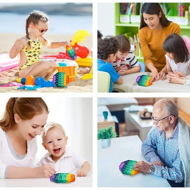 2-Pack Rainbow Bubble Popper Anti-Stress Fidget Toy