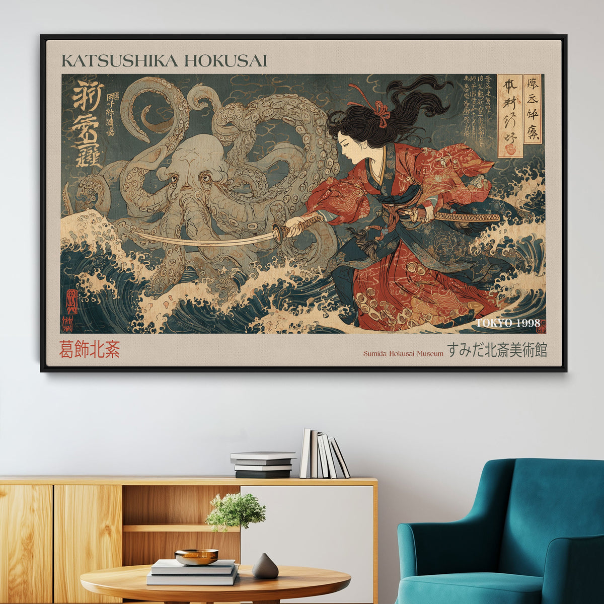 Katsushika Hokusai Wall Art Canvas Print – Octopus War