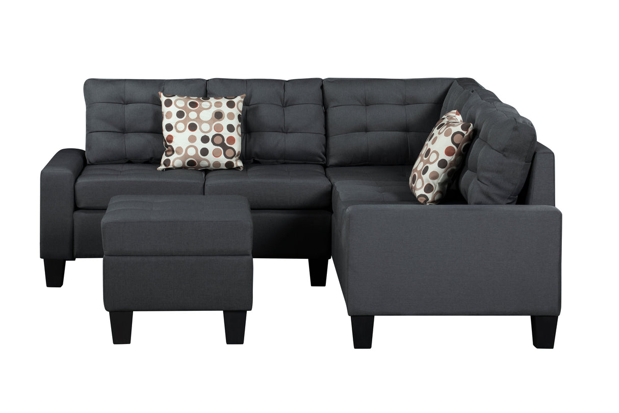 6-Piece Upholstered Sectional Sofa Grey
