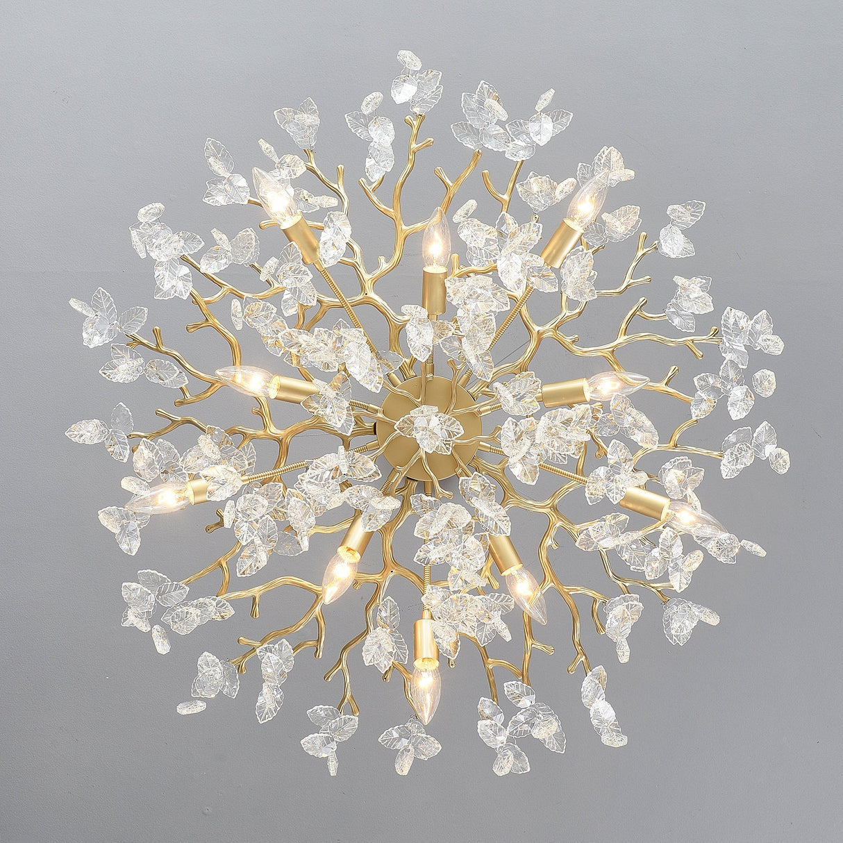 8-Light Crystal Gold Chandelier for Dining Room and Kitchen Island