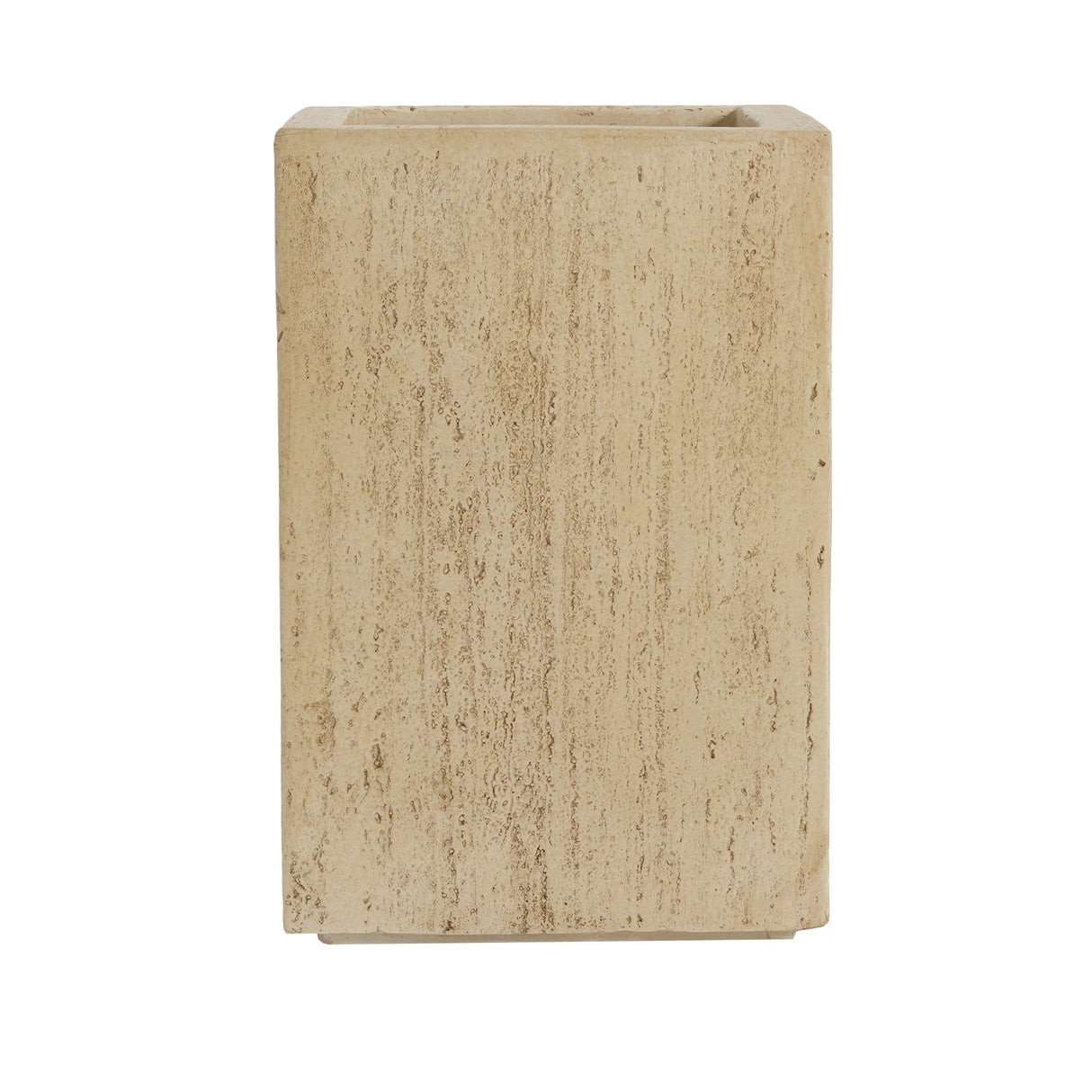 Handmade Travertine Planter Box, Antique Brown, 19.75"H