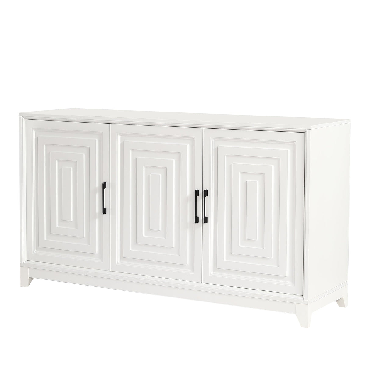 TV Stand for TVs up to 65 Inches, Modern Entertainment Center Media Console Cabinet with 2 Spacious Storage Space, Solid Wood Legs for Living room
