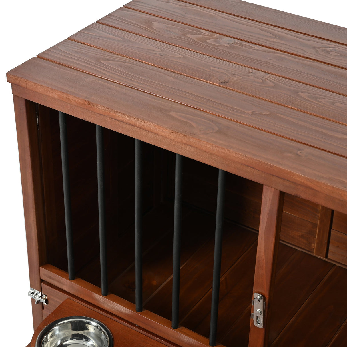 33" Solid Wood Dog Crate FurnitureFoldable Indoor Kennel