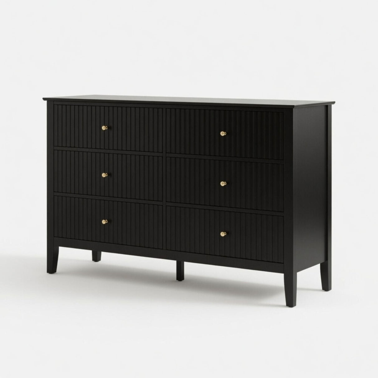 Modern 6 Drawer Fluted Dresser
