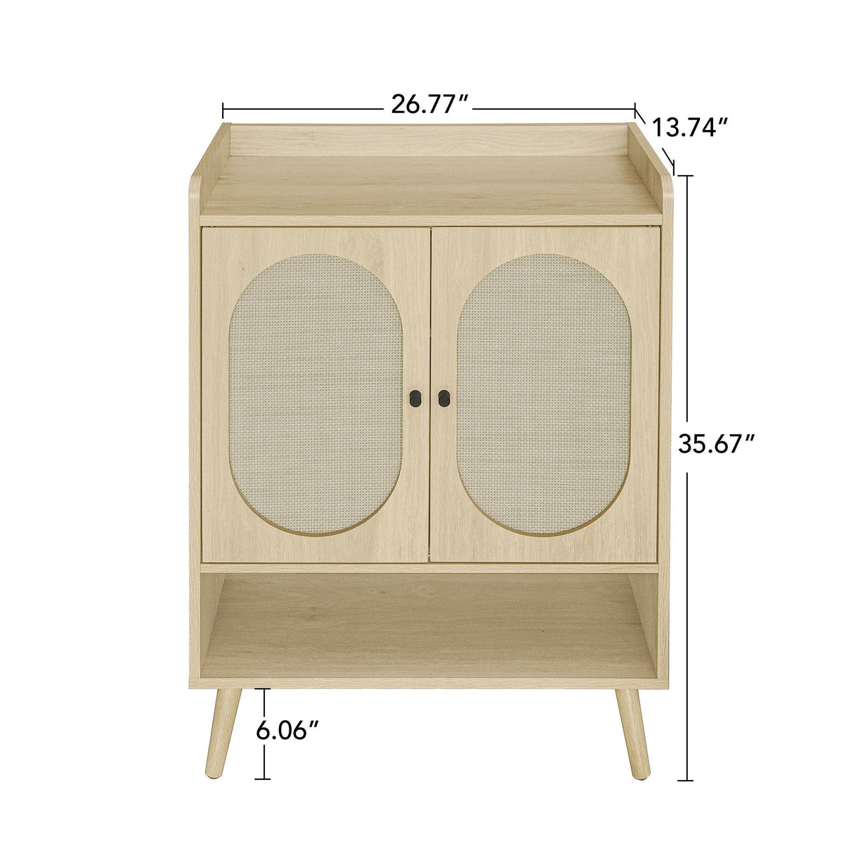 2 Door Shoe Rack, Freestanding, Modern Shoe Storage Cabinet, For Entryway - Natural