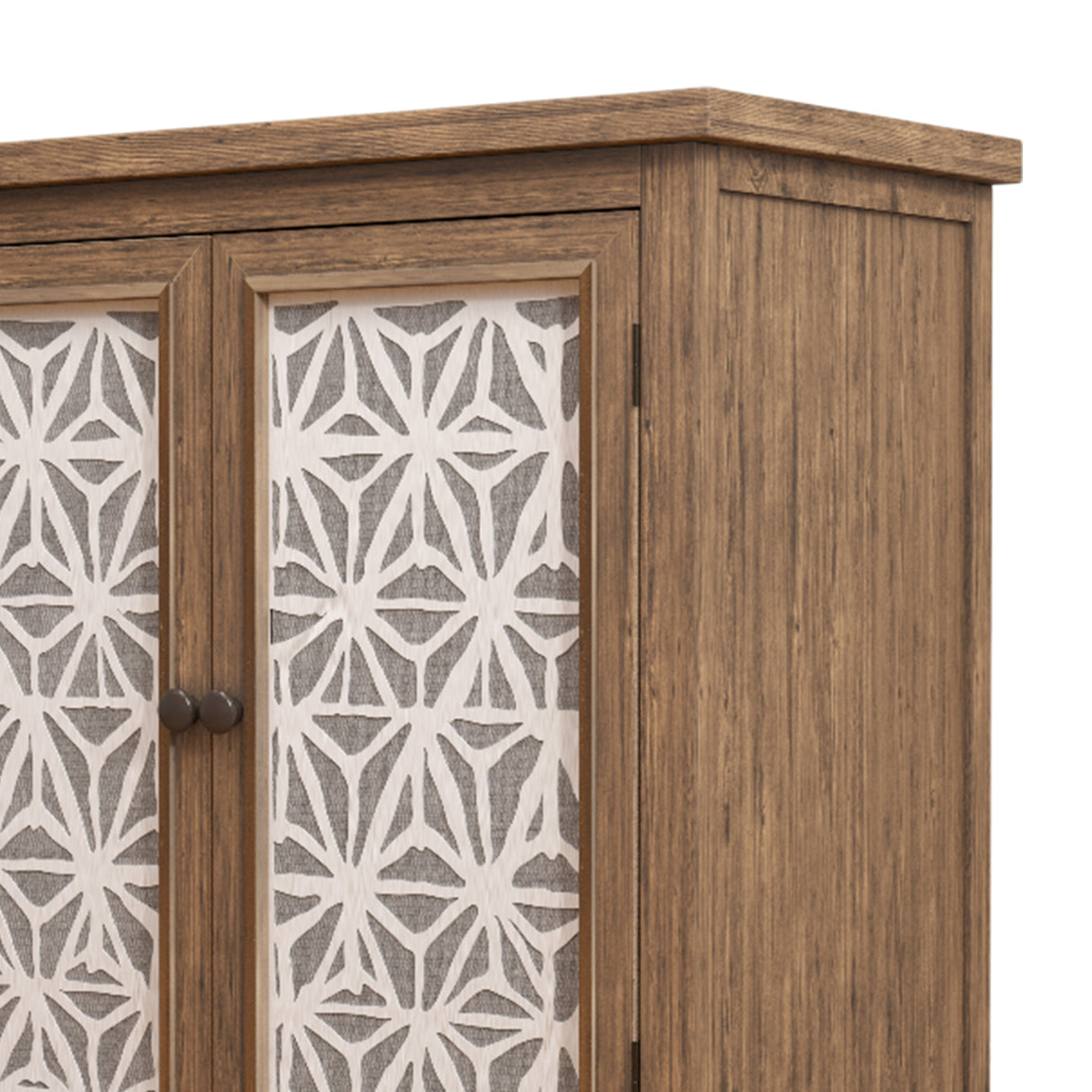 Rustic Natural Aged Brown Solid Wood Transitional Storage Cabinet – 31.89'