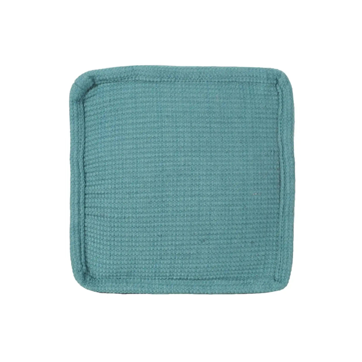 Hansolo Yarn Square Pouf Ottoman or Floor Cushion - Teal