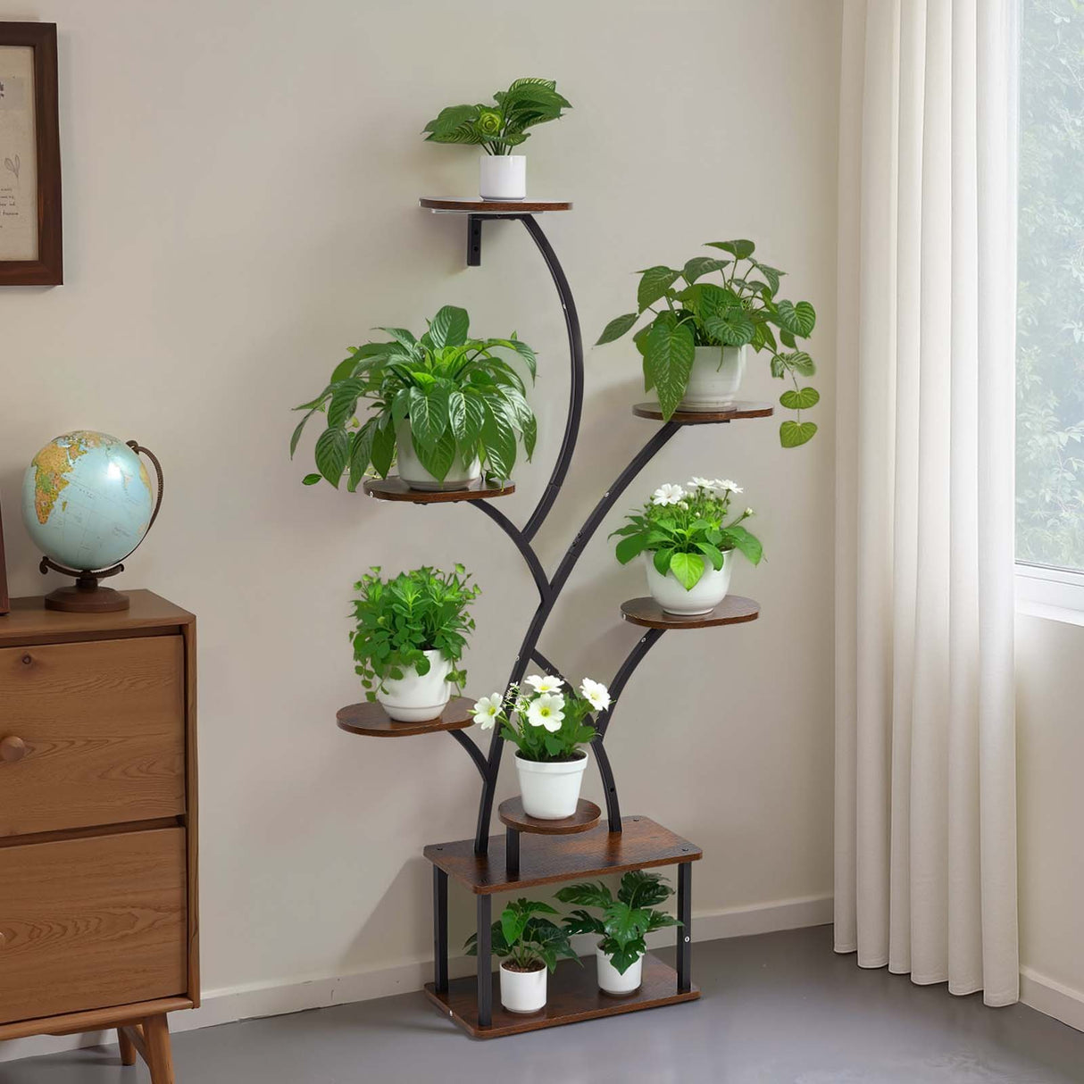 Plant Stand Indoor with Grow Lights - 62 in Tall 8-Tier Lighted Shelf
