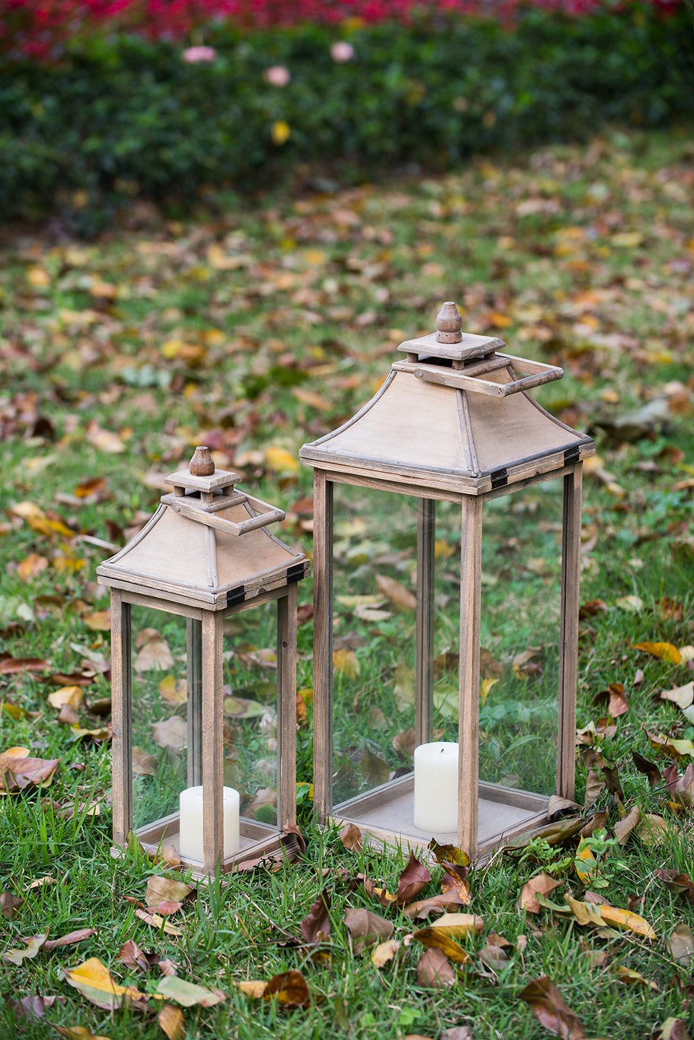 Wooden Candle Lantern Decorative, Hurricane Lantern Holder