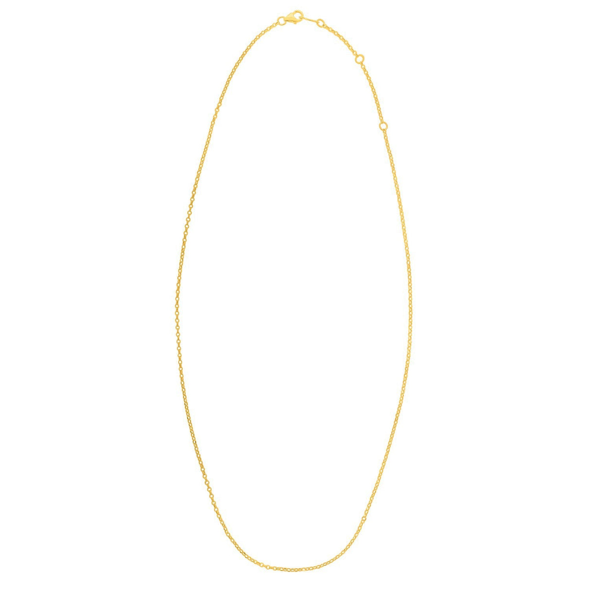 Double Extendable Cable Chain in 14k Yellow Gold (1.40 mm)