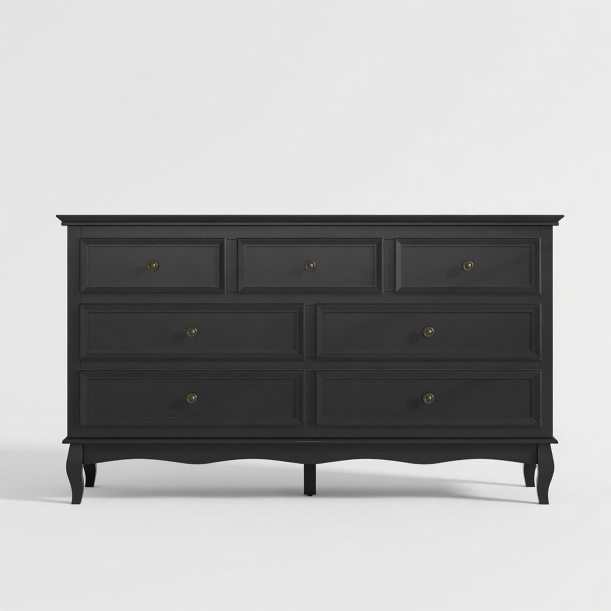 7 Drawer Dresser, Storage Chest - Black