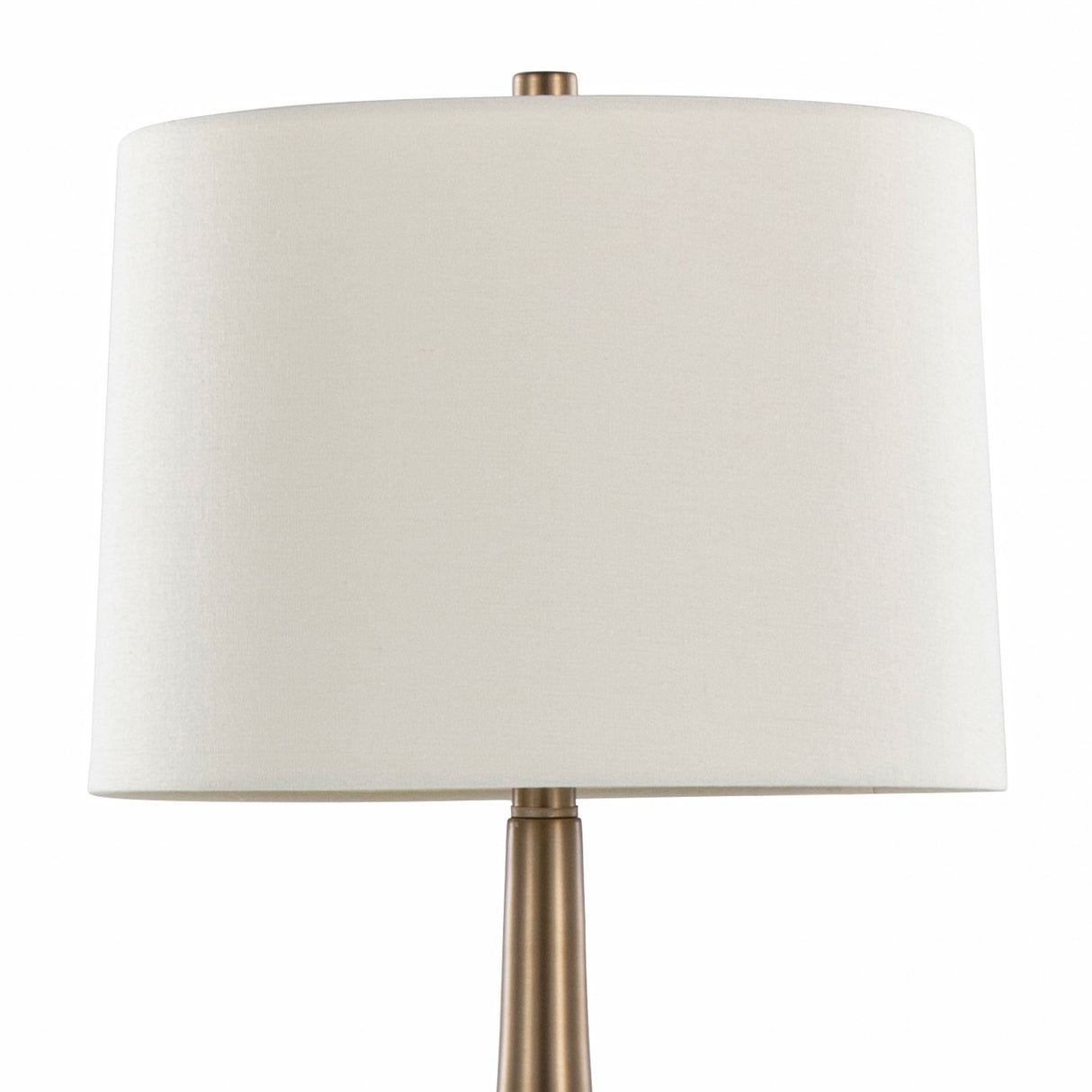 Diana 29" Contemporary Metal Table Lamp Set - Matte Golden Bronze & White Linen Shade
