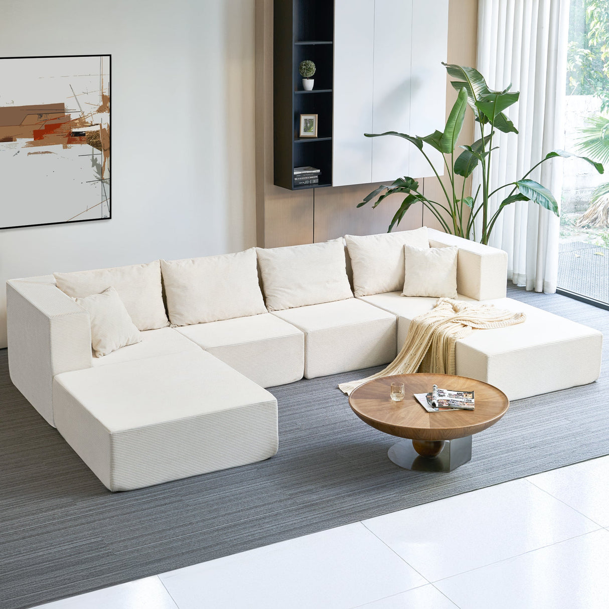140" Modular Sectional Sofa Bed
