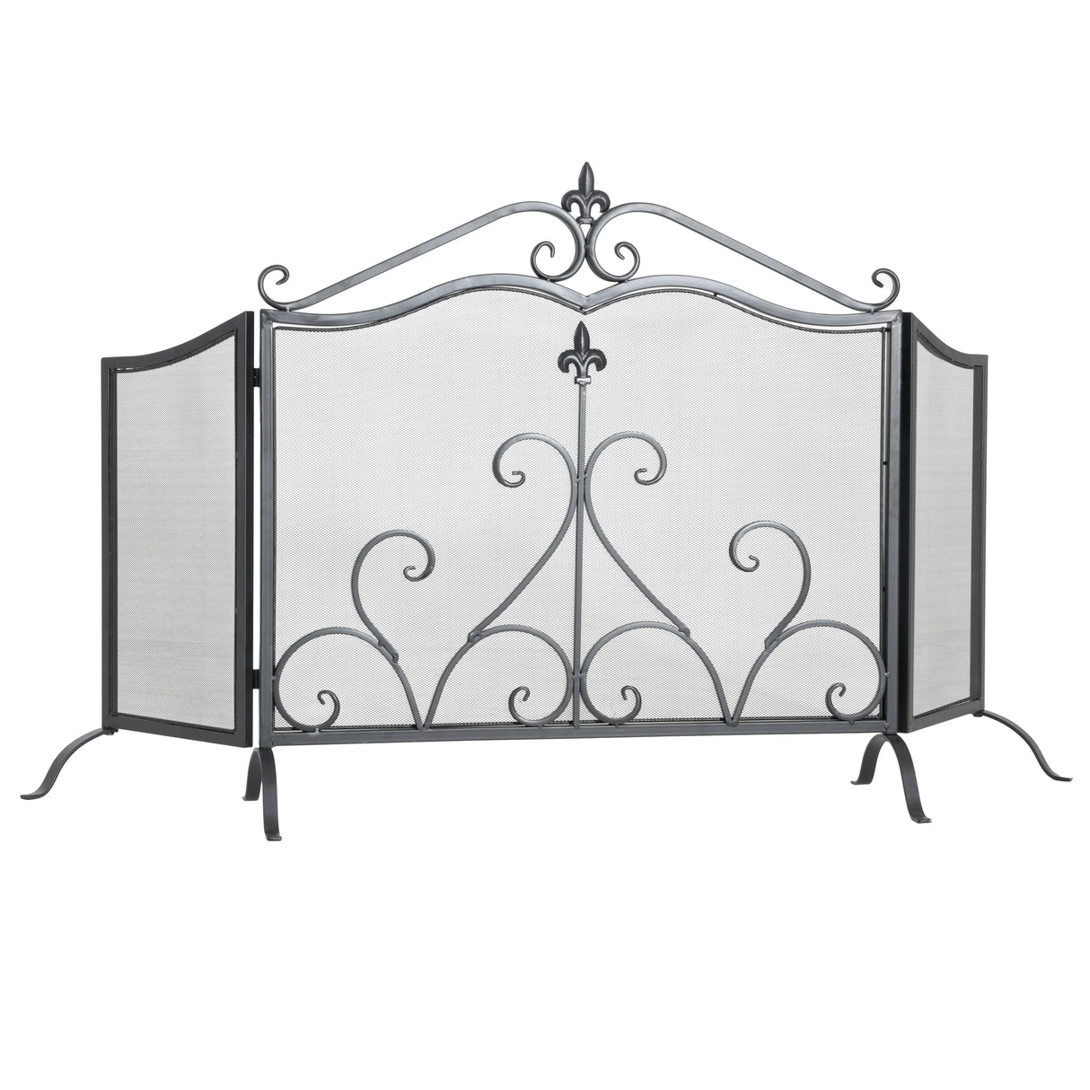 Onyx 3-Panel Iron Fireplace Screen 54" x 31.5"