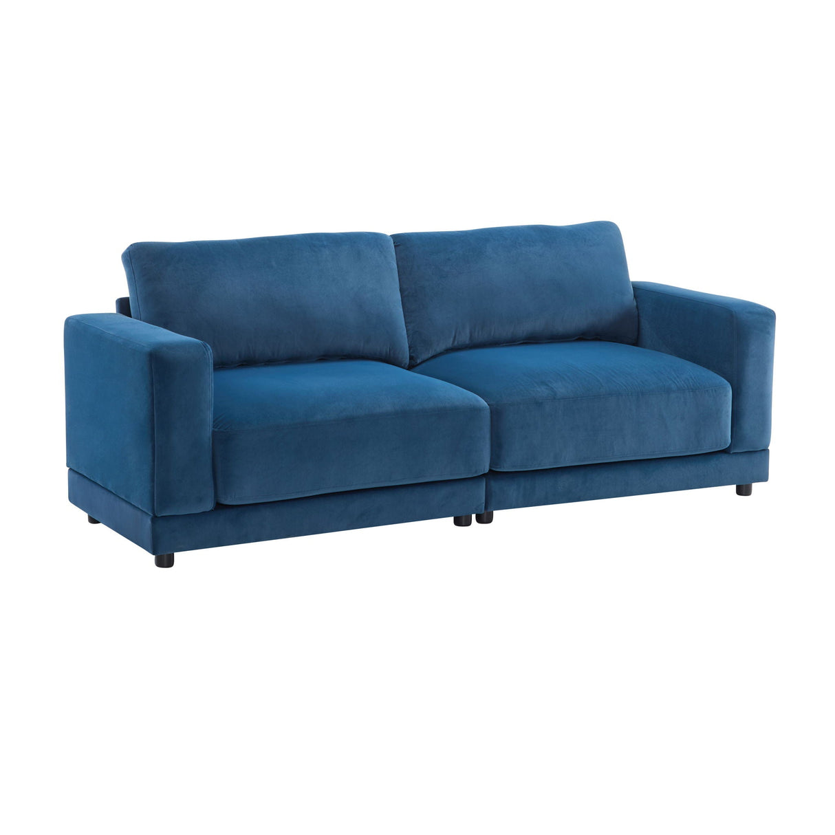 Modern Square Arm Sofa With Soft Fabric Upholstery, Deep Cushions