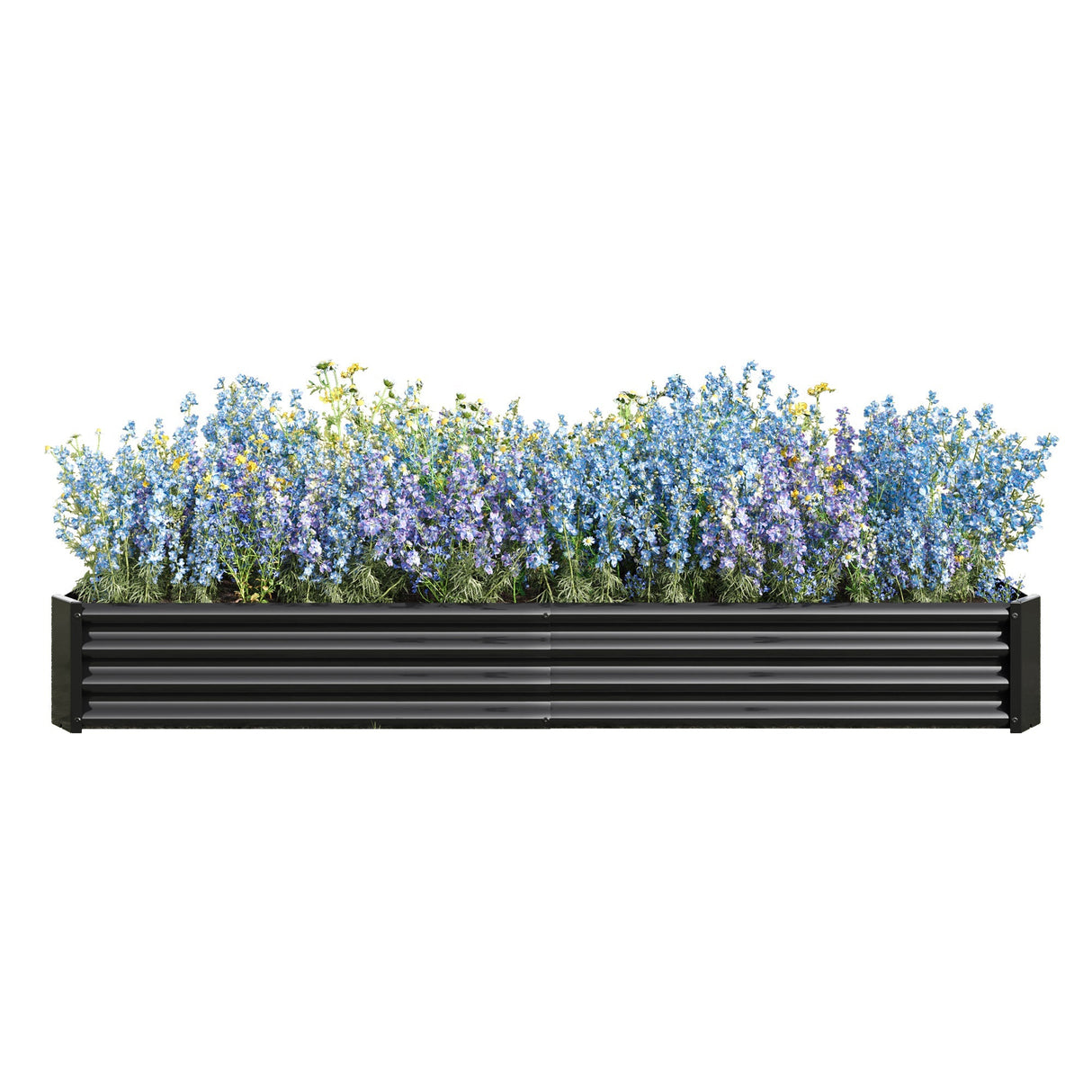 Raised Garden Bed Kit - Metal Raised Bed Garden 7.6x3.7x0.98ft for Flower Planters, Vegetables Herb Black
