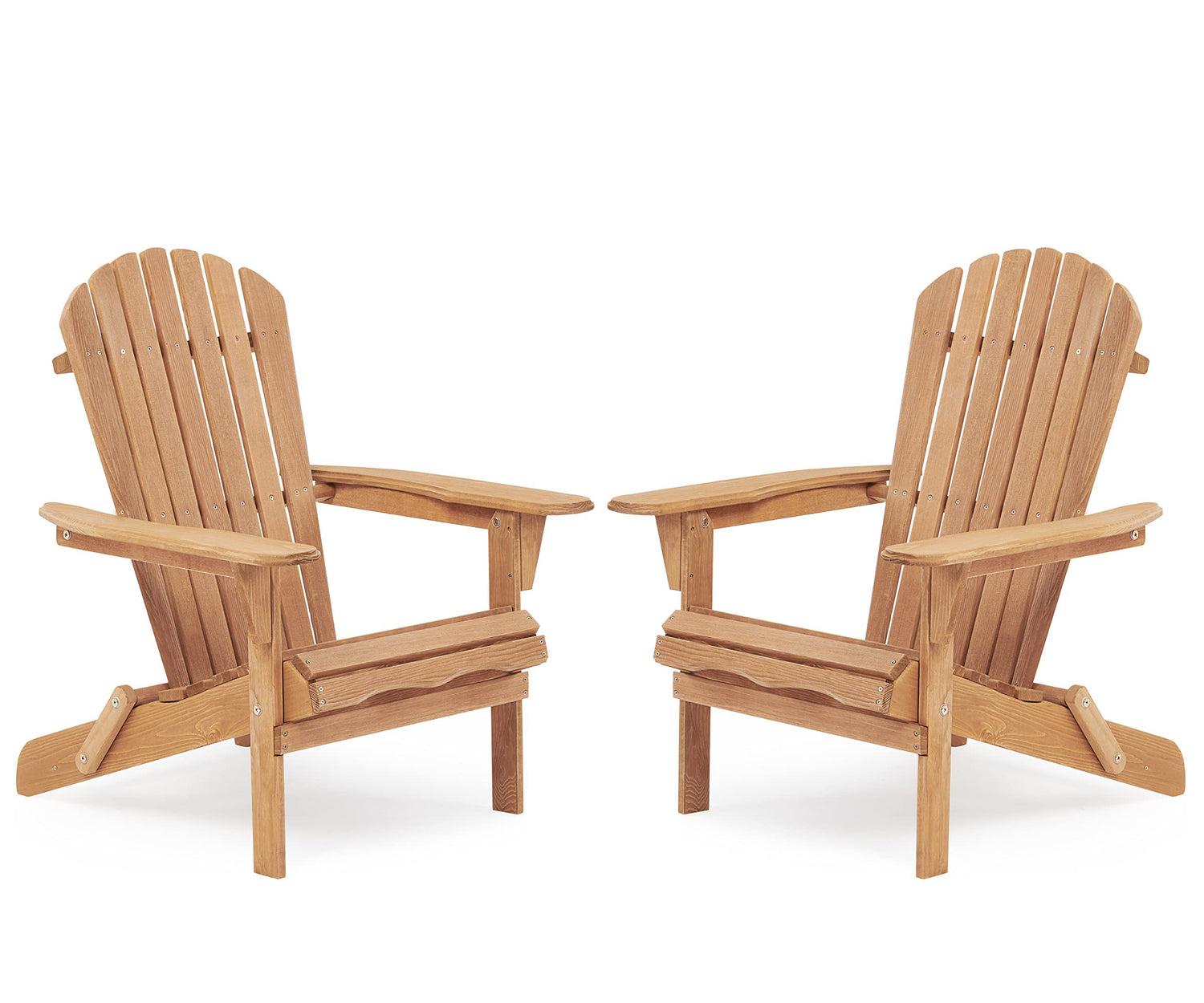 Foldable Hemlock Wood Adirondack Chair -Set of 2 Chairs