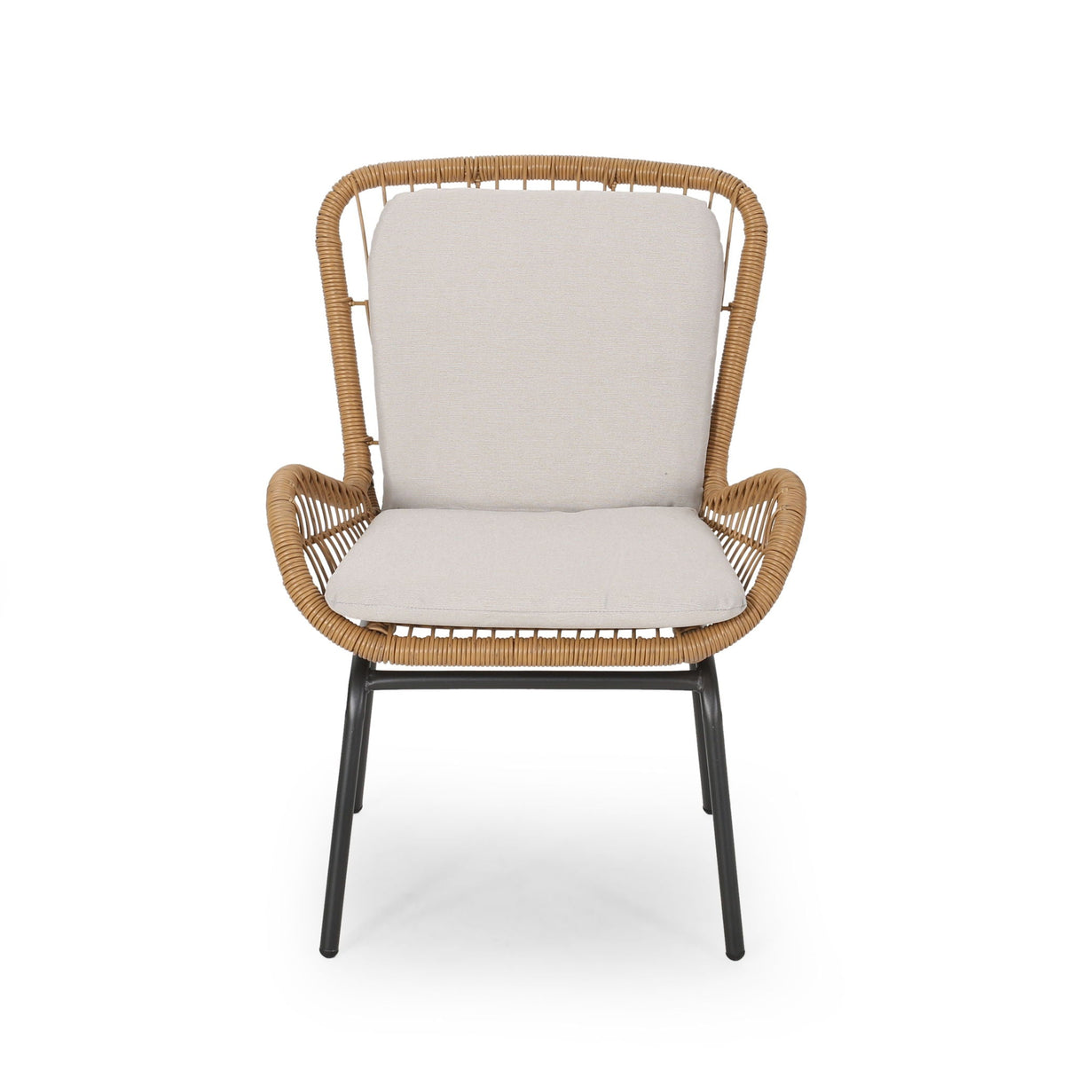 Outdoor Wicker Club Chair With Cushions (Set of 2)