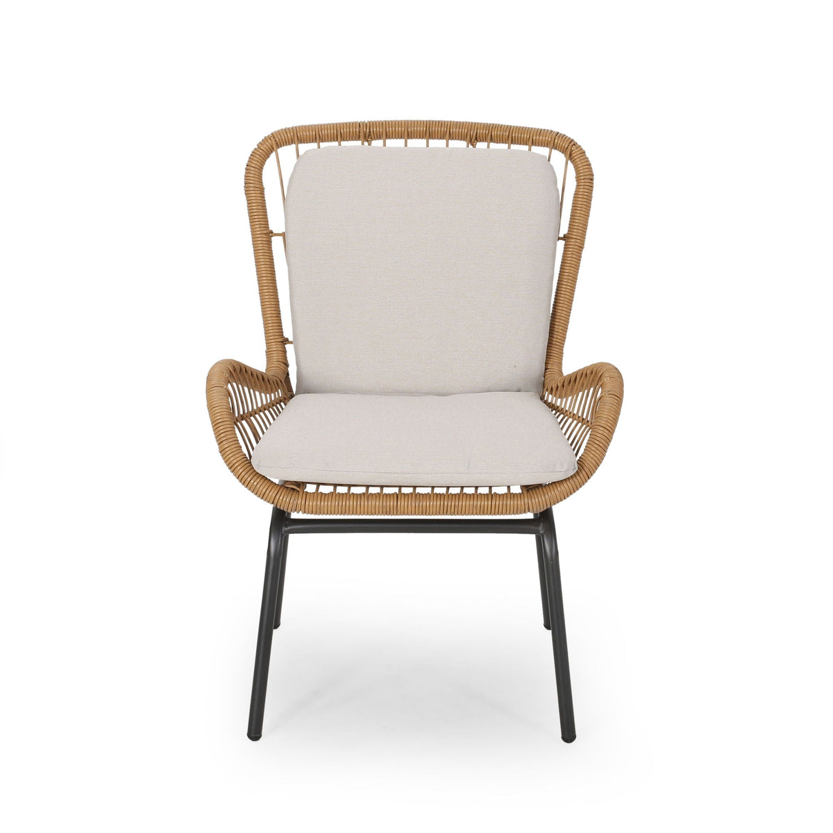 Outdoor Wicker Club Chair With Cushions (Set of 2)