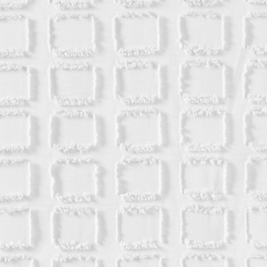 Woven clipped solid shower curtain