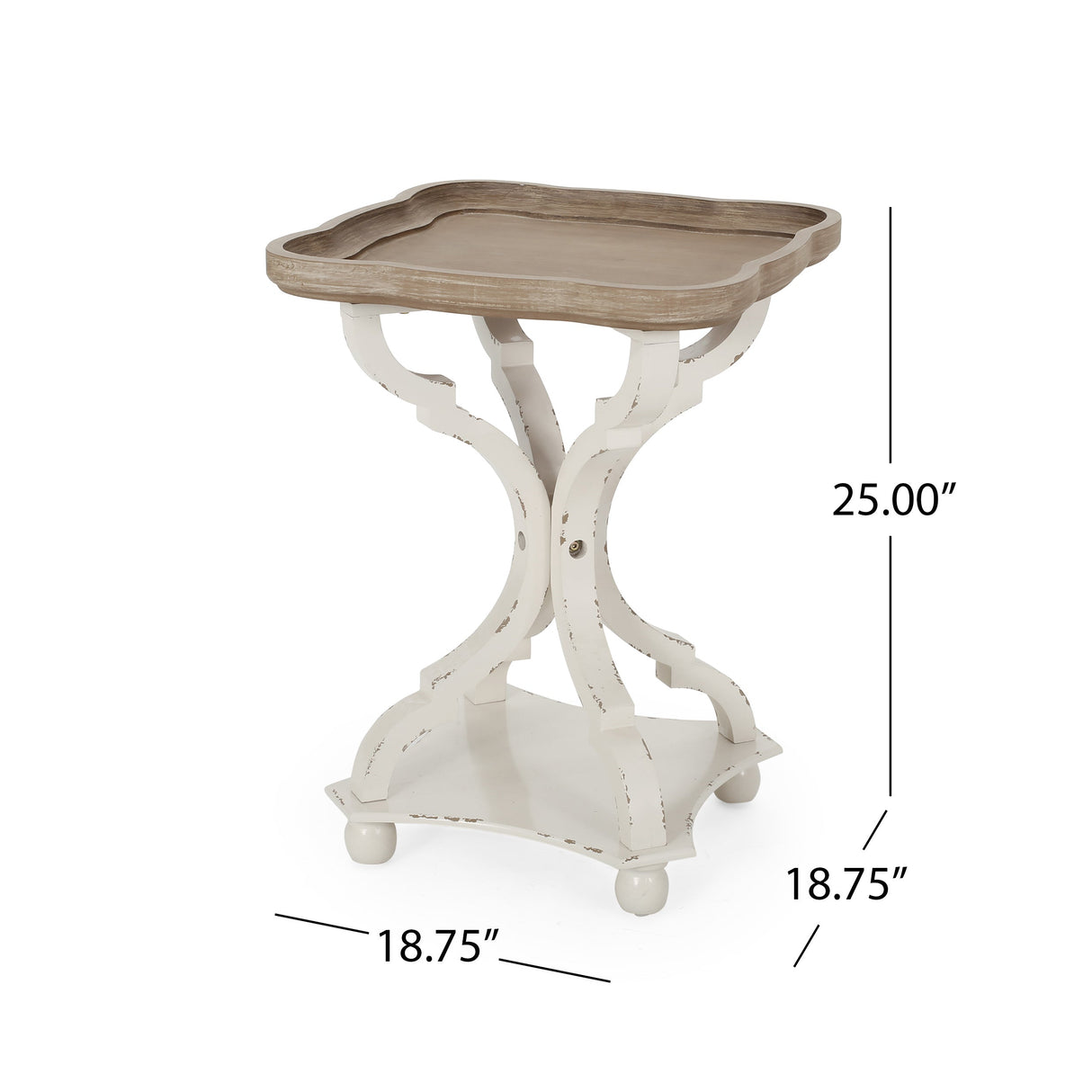 Accent Table with Hourglass Base and French Country Design