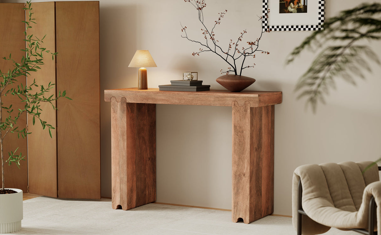 TREXM Console Table in Honey Finish