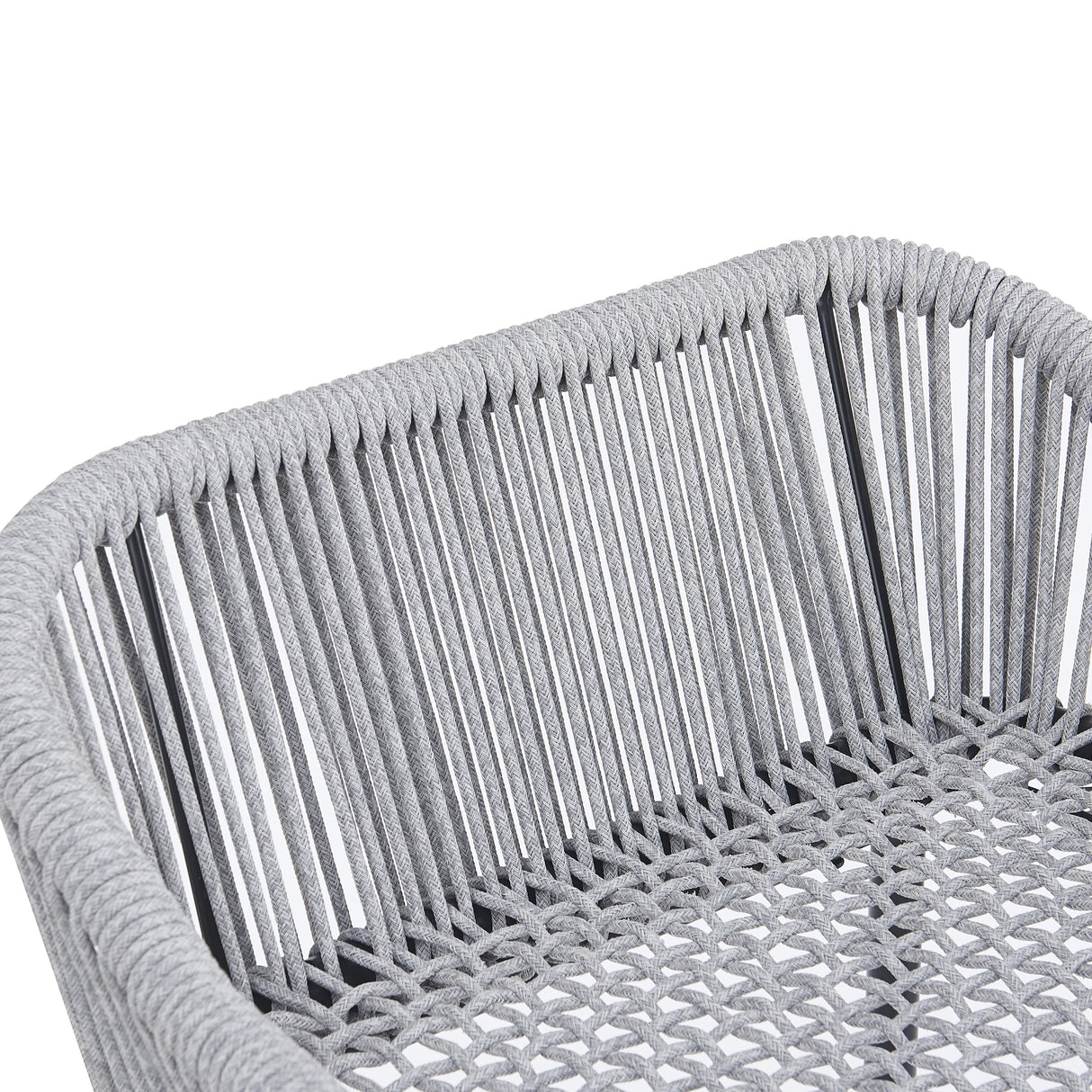 La Push Outdoor Patio Light Gray Rope Bar Stool, Set of 2